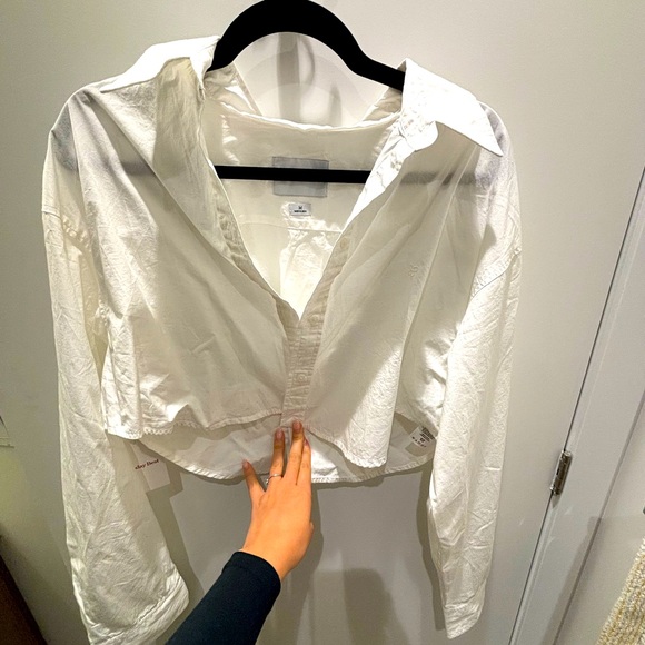 Aritzia cropped collared white shirt - Picture 2 of 6